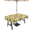 thumbnail image 1 of Outdoor Tablecloth with Umbrella Hole for Patio/Picnic/Party/Camping, Sunflowers Waterproof Table Cloth Rectangle Table Cover Washable, Beige Botanical Yellow Florals Butterfly (60"x 84"), 1 of 8