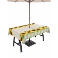 thumbnail image 1 of Outdoor Tablecloth with Umbrella Hole for Patio/Picnic/Party/Camping, Sunflowers Waterproof Table Cloth Rectangle Table Cover Washable, Farmhouse Green White Plaid Vintage Rustic Plants (60"x 102"), 1 of 9