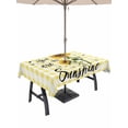 thumbnail image 1 of Outdoor Tablecloth with Umbrella Hole for Patio/Picnic/Party/Camping, Sunflowers Waterproof Table Cloth Rectangle Table Cover Washable, Spring Summer Bees Floral Yellow Plaid (52"x 70"), 1 of 8