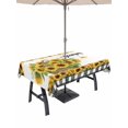 thumbnail image 1 of Outdoor Tablecloth with Umbrella Hole for Patio/Picnic/Party/Camping, Sunflowers Waterproof Table Cloth Rectangle Table Cover Washable, Summer Botanical Yellow Floral Butterfly Plaid (52"x 70"), 1 of 8