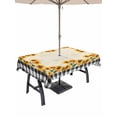 thumbnail image 1 of Outdoor Tablecloth with Umbrella Hole for Patio/Picnic/Party/Camping, Sunflowers Waterproof Table Cloth Rectangle Table Cover Washable, Summer Country Botanical Yellow Flowers Plaid (60"x 120"), 1 of 8