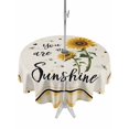 thumbnail image 1 of Outdoor Tablecloth with Umbrella Hole for Patio/Picnic/Party/Camping, Sunflowers Waterproof Table Cloth Round Cover Washable, Yellow Floral Botanical Checkered Rustic (Dia 60"), 1 of 8