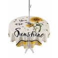 thumbnail image 1 of Outdoor Tablecloth with Umbrella Hole for Patio/Picnic/Party/Camping, Sunflowers Waterproof Table Cloth Round Cover Washable, Yellow Floral Watercolor Botanical Checkered Rustic (Dia 54"), 1 of 8