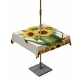 thumbnail image 1 of Outdoor Tablecloth with Umbrella Hole for Patio/Picnic/Party/Camping, Sunflowers Waterproof Table Cloth Square Cover Washable, Summer Botanical Budding Yellow Flowers (54"x 54"), 1 of 8