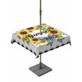 thumbnail image 1 of Outdoor Tablecloth with Umbrella Hole for Patio/Picnic/Party/Camping, Sunflowers Wreath Waterproof Table Cloth Square Cover Washable, Summer Botanical Leaves Flowers Black Plaid (60"x 60"), 1 of 8