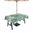 thumbnail image 1 of Outdoor Tablecloth with Umbrella Hole for Patio/Picnic/Party/Camping, Teal Blue Boho Waterproof Table Cloth Rectangle Table Cover Washable, Vintage Ethnic Tribe Abstract Art (60"x 84"), 1 of 8