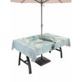 thumbnail image 1 of Outdoor Tablecloth with Umbrella Hole for Patio/Picnic/Party/Camping, Teal Coastal Palm Tree Waterproof Table Cloth Rectangle Table Cover Washable, Tropical Seaside Trees Botanical (54"x 80"), 1 of 9