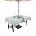 thumbnail image 1 of Outdoor Tablecloth with Umbrella Hole for Patio/Picnic/Party/Camping, Teal Coastal Tree Waterproof Table Cloth Rectangle Table Cover Washable, Seaside Palm Tree Tropical Botanical (52"x 70"), 1 of 9