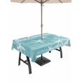 thumbnail image 1 of Outdoor Tablecloth with Umbrella Hole for Patio/Picnic/Party/Camping, Teal Coastal Waterproof Table Cloth Rectangle Table Cover Washable, Summer Ocean Waves Ombre Sea Starfish (60"x 84"), 1 of 8