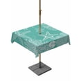 thumbnail image 1 of Outdoor Tablecloth with Umbrella Hole for Patio/Picnic/Party/Camping, Teal Coastal Waterproof Table Cloth Square Cover Washable, Starfish Coral Summer Beach Ocean (60"x 60"), 1 of 8
