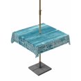 thumbnail image 1 of Outdoor Tablecloth with Umbrella Hole for Patio/Picnic/Party/Camping, Teal Coastal Waterproof Table Cloth Square Cover Washable, Summer Ocean Sea Ombre Starfish Corals (54"x 54"), 1 of 8