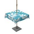thumbnail image 1 of Outdoor Tablecloth with Umbrella Hole for Patio/Picnic/Party/Camping, Teal Cyan Leaves Waterproof Table Cloth Square Cover Washable, Farmhouse Botanical Branch Vintage Boho Leaf (60"x 60"), 1 of 9