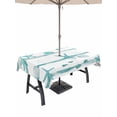 thumbnail image 1 of Outdoor Tablecloth with Umbrella Hole for Patio/Picnic/Party/Camping, Teal Green Coastal Starfish Waterproof Table Cloth Rectangle Table Cover Washable, Summer Conch Sea Fish Stripes (60"x 84"), 1 of 9