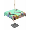 thumbnail image 1 of Outdoor Tablecloth with Umbrella Hole for Patio/Picnic/Party/Camping, Teal Green Hummingbirds Waterproof Table Cloth Square Cover Washable, Spring Watercolor Flowers Plant (54"x 54"), 1 of 8
