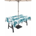 thumbnail image 1 of Outdoor Tablecloth with Umbrella Hole for Patio/Picnic/Party/Camping, Teal Palm Tree Waterproof Table Cloth Rectangle Table Cover Washable, Coastal Trees Summer Tropical Botanical (52"x 70"), 1 of 9