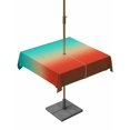 thumbnail image 1 of Outdoor Tablecloth with Umbrella Hole for Patio/Picnic/Party/Camping, Teal Red Brown Ombre Waterproof Table Cloth Square Cover Washable, Contemporary Gradient Abstract (60"x 60"), 1 of 8