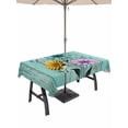 thumbnail image 1 of Outdoor Tablecloth with Umbrella Hole for Patio/Picnic/Party/Camping, Teal Rustic Farmhouse Waterproof Table Cloth Rectangle Table Cover Washable, Country Turquoise Floral Daisy (54"x 80"), 1 of 9