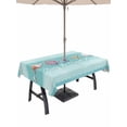 thumbnail image 1 of Outdoor Tablecloth with Umbrella Hole for Patio/Picnic/Party/Camping, Teal Summer Coastal Waterproof Table Cloth Rectangle Table Cover Washable, Modern Ocean Waves Starfish Shell (60"x 120"), 1 of 8