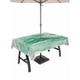 thumbnail image 1 of Outdoor Tablecloth with Umbrella Hole for Patio/Picnic/Party/Camping, Teal Waves Abstract Waterproof Table Cloth Rectangle Table Cover Washable, Boho Summer Beach Coastal Ocean Beach (54"x 80"), 1 of 9