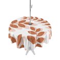 thumbnail image 1 of Outdoor Tablecloth with Umbrella Hole for Patio/Picnic/Party/Camping, Terracotta Orange Leaves Waterproof Table Cloth Round Cover Washable, Summer Farmhouse Botanical Branch (Dia 60"), 1 of 9