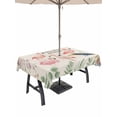 thumbnail image 1 of Outdoor Tablecloth with Umbrella Hole for Patio/Picnic/Party/Camping, Tropical Flamingo Animal Waterproof Table Cloth Rectangle Table Cover Washable, Wildflowers Leaves Botanical Beige (60"x 84"), 1 of 8