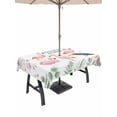 thumbnail image 1 of Outdoor Tablecloth with Umbrella Hole for Patio/Picnic/Party/Camping, Tropical Flamingo Waterproof Table Cloth Rectangle Table Cover Washable, Summer Botanical Plants Pink Windflowers (60"x 102"), 1 of 8