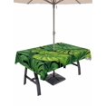 thumbnail image 1 of Outdoor Tablecloth with Umbrella Hole for Patio/Picnic/Party/Camping, Tropical Palm Leaves Waterproof Table Cloth Rectangle Table Cover Washable, Summer Green Botanical Leaf (52"x 70"), 1 of 8