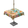 thumbnail image 1 of Outdoor Tablecloth with Umbrella Hole for Patio/Picnic/Party/Camping, Tropical Palm Leaves Waterproof Table Cloth Square Cover Washable, Summer Ocean Surfboard Pineapple Floral (60"x 60"), 1 of 9