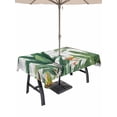 thumbnail image 1 of Outdoor Tablecloth with Umbrella Hole for Patio/Picnic/Party/Camping, Tropical Palm Trees Waterproof Table Cloth Rectangle Table Cover Washable, Green Botanical Summer Flowers Plaid (60"x 120"), 1 of 9