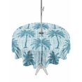 thumbnail image 1 of Outdoor Tablecloth with Umbrella Hole for Patio/Picnic/Party/Camping, Tropical Palm Trees Waterproof Table Cloth Round Cover Washable, Summer Coastal Teal Vintage (Dia 60"), 1 of 9