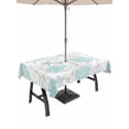 thumbnail image 1 of Outdoor Tablecloth with Umbrella Hole for Patio/Picnic/Party/Camping, Turquoise Coastal Waterproof Table Cloth Rectangle Table Cover Washable, Summer Beach Coral Sea Turtle Starfish (60"x 120"), 1 of 8