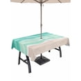 thumbnail image 1 of Outdoor Tablecloth with Umbrella Hole for Patio/Picnic/Party/Camping, Turquoise Coastal Waterproof Table Cloth Rectangle Table Cover Washable, Waves Summer Beach Ocean Sea (54"x 80"), 1 of 9