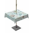 thumbnail image 1 of Outdoor Tablecloth with Umbrella Hole for Patio/Picnic/Party/Camping, Turquoise Coastal Waterproof Table Cloth Square Cover Washable, Nautical Beach Ocean Starfish Coral Shells (54"x 54"), 1 of 8