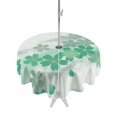 thumbnail image 1 of Outdoor Tablecloth with Umbrella Hole for Patio/Picnic/Party/Camping, Turquoise Floral Waterproof Table Cloth Round Cover Washable, Modern Abstract Art Flowers Aesthetic (Dia 54"), 1 of 9