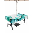 thumbnail image 1 of Outdoor Tablecloth with Umbrella Hole for Patio/Picnic/Party/Camping, Turquoise Marble Stone Waterproof Table Cloth Rectangle Table Cover Washable, Ink Splash Country Marble Abstract (60"x 84"), 1 of 8