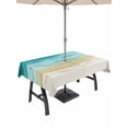 thumbnail image 1 of Outdoor Tablecloth with Umbrella Hole for Patio/Picnic/Party/Camping, Turquoise Summer Beach Coastal Waterproof Table Cloth Rectangle Table Cover Washable, Nautical Beige Seaside (54"x 80"), 1 of 8