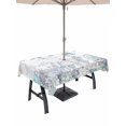 thumbnail image 1 of Outdoor Tablecloth with Umbrella Hole for Patio/Picnic/Party/Camping, Turtle Coastal Waterproof Table Cloth Rectangle Table Cover Washable, Nautical Summer Beach Coral Jellyfish Shell (52"x 70"), 1 of 8