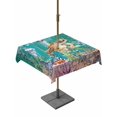 thumbnail image 1 of Outdoor Tablecloth with Umbrella Hole for Patio/Picnic/Party/Camping, Turtle Coastal Waterproof Table Cloth Square Cover Washable, Summer Beach Coral Seahorse Green Wooden Retro (60"x 60"), 1 of 8