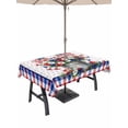 thumbnail image 1 of Outdoor Tablecloth with Umbrella Hole for Patio/Picnic/Party/Camping, USA 4th of July Waterproof Table Cloth Rectangle Table Cover Washable, Red Blue Plaid Floral Patriotic (54"x 80"), 1 of 8