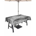 thumbnail image 1 of Outdoor Tablecloth with Umbrella Hole for Patio/Picnic/Party/Camping, Vintage Abstract Waterproof Table Cloth Rectangle Table Cover Washable, Minimalist Texture Art Black Gray (60"x 102"), 1 of 9