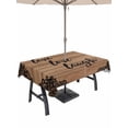 thumbnail image 1 of Outdoor Tablecloth with Umbrella Hole for Patio/Picnic/Party/Camping, Vintage Boho Waterproof Table Cloth Rectangle Table Cover Washable, Farmhouse Retro Brown Wooden Grain (60"x 120"), 1 of 8