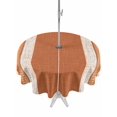 thumbnail image 1 of Outdoor Tablecloth with Umbrella Hole for Patio/Picnic/Party/Camping, Vintage Burnt Orange Striped Waterproof Table Cloth Round Cover Washable, Farmhouse Modern Stripes Boho (Dia 60"), 1 of 9
