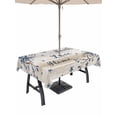 thumbnail image 1 of Outdoor Tablecloth with Umbrella Hole for Patio/Picnic/Party/Camping, Vintage Country Waterproof Table Cloth Rectangle Table Cover Washable, Blue Rustic Texas Star Vines Wooden Grain (60"x 102"), 1 of 8