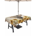 thumbnail image 1 of Outdoor Tablecloth with Umbrella Hole for Patio/Picnic/Party/Camping, Vintage Elephants Waterproof Table Cloth Rectangle Table Cover Washable, Spring Summer Sunflowers Daisy Floral (60"x 120"), 1 of 8