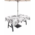 thumbnail image 1 of Outdoor Tablecloth with Umbrella Hole for Patio/Picnic/Party/Camping, Vintage Elk Fox Waterproof Table Cloth Rectangle Table Cover Washable, Rustic Black White Simple Drawn Grass (60"x 120"), 1 of 8