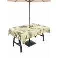 thumbnail image 1 of Outdoor Tablecloth with Umbrella Hole for Patio/Picnic/Party/Camping, Vintage Elk Fox Waterproof Table Cloth Rectangle Table Cover Washable, Rustic Yellow Simple Drawn Grass (60"x 84"), 1 of 8