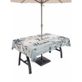thumbnail image 1 of Outdoor Tablecloth with Umbrella Hole for Patio/Picnic/Party/Camping, Vintage Farmhouse Waterproof Table Cloth Rectangle Table Cover Washable, Blue Country Texas Star Vines Wooden (52"x 70"), 1 of 8
