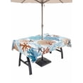 thumbnail image 1 of Outdoor Tablecloth with Umbrella Hole for Patio/Picnic/Party/Camping, Watercolor Coastal Waterproof Table Cloth Rectangle Table Cover Washable, Ocean Seaweed Coral Starfish Summer (60"x 120"), 1 of 7