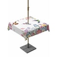 thumbnail image 1 of Outdoor Tablecloth with Umbrella Hole for Patio/Picnic/Party/Camping, Watercolor Flowers Waterproof Table Cloth Square Cover Washable, Spring Hummingbird Butterflly Floral (60"x 60"), 1 of 8