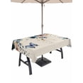 thumbnail image 1 of Outdoor Tablecloth with Umbrella Hole for Patio/Picnic/Party/Camping, Weeping Blue Floral Waterproof Table Cloth Rectangle Table Cover Washable, Spring Butterflies Flowers Linen (54"x 80"), 1 of 8